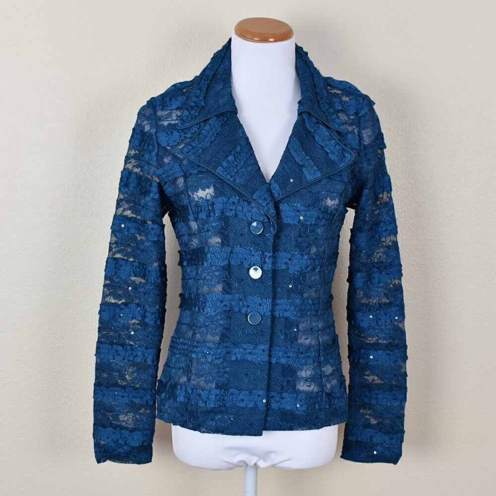 Clara Sun Woo Lace Ribbon Stripe Blazer Jacket S